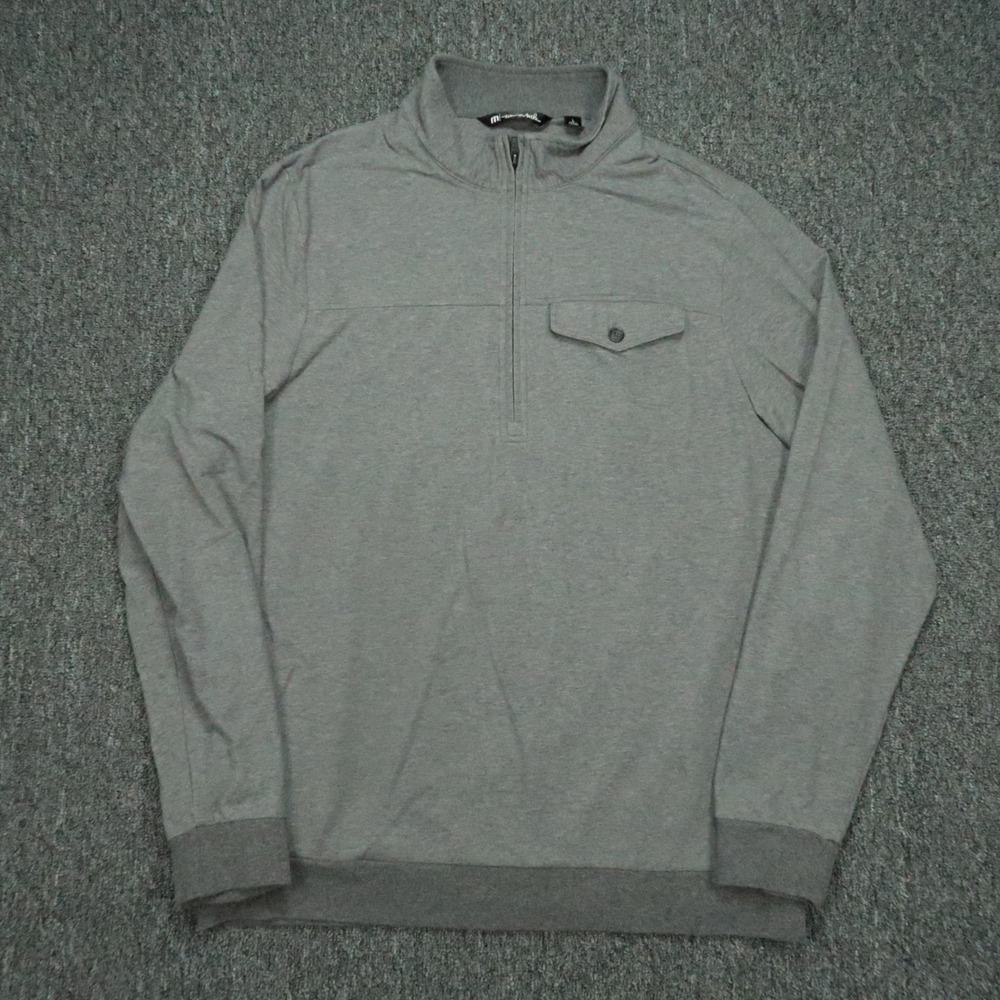 Travis‎ Mathew Pullover Mens Large Gray The 805 Quarter Zip Stretch Sweater